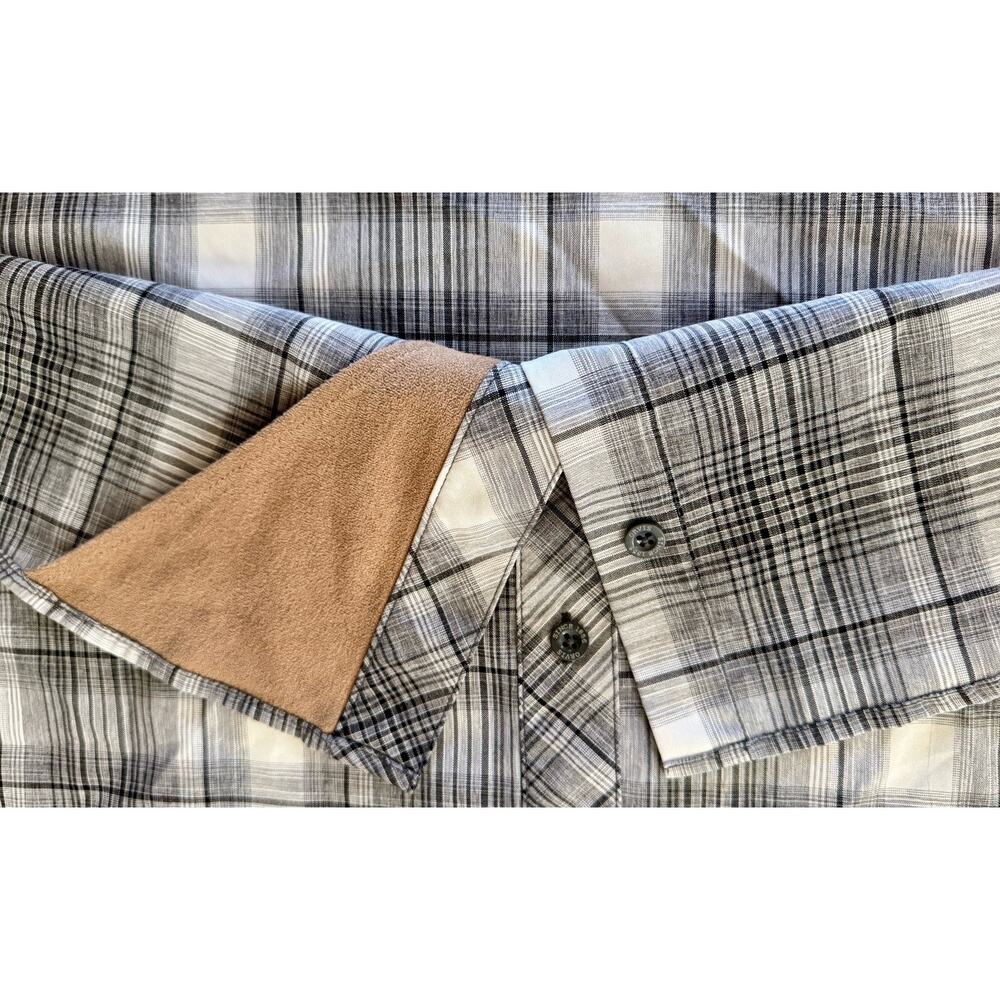 Orvis Men’s XXL Button Down Short Sleeve Gray & White Plaid Shirt EUC - Picture 7 of 7